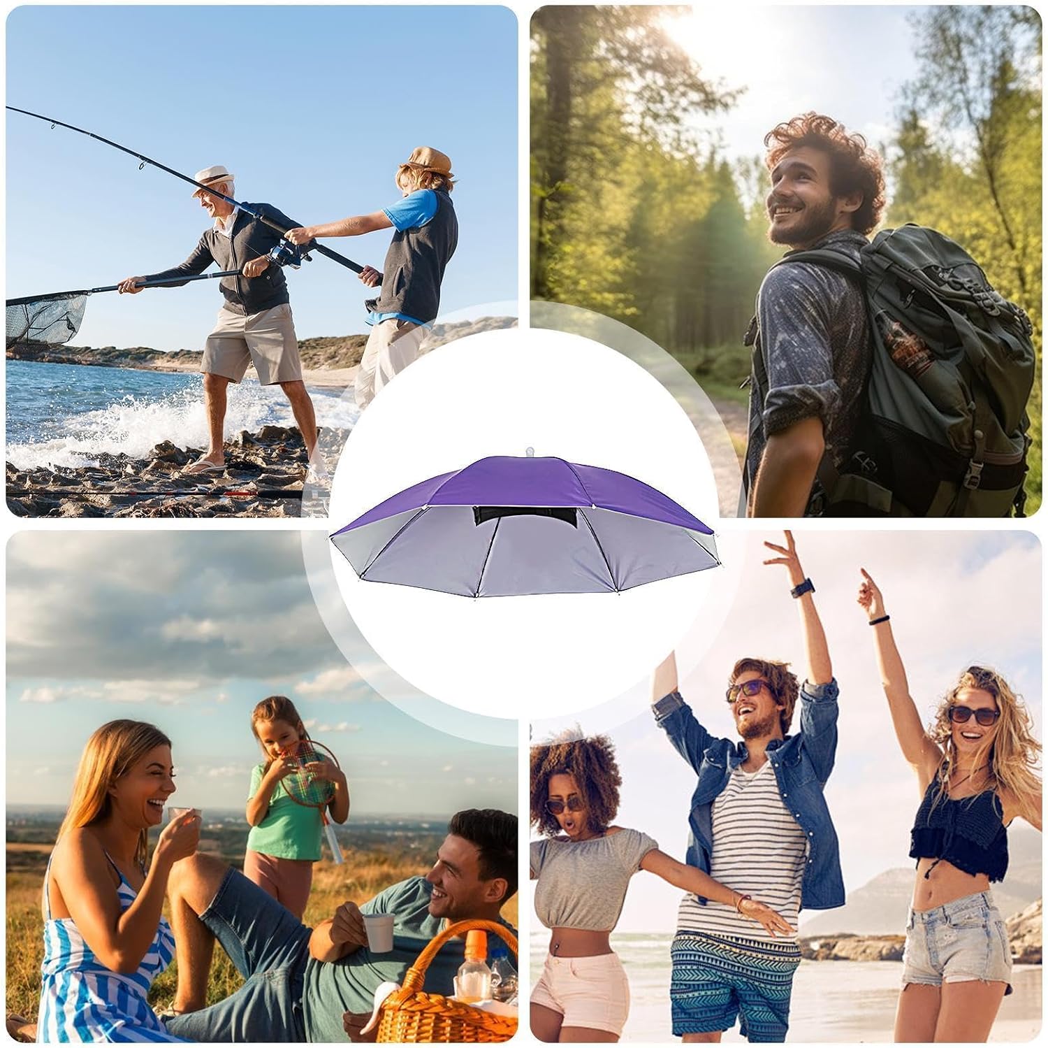 Hat Umbrella for Adults | UV Protection Umbrella Hat | Adjustable Headgear Waterproof Headwear Outdoor Gear for Men Women Adults Kids Ladies