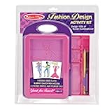 Melissa & Doug Fashion Design Art Activity Kit - 9 Double-Sided Rubbing Plates, 4 Pencils, Crayon - Fashion Plates, Travel Toys for Kids Ages 5+