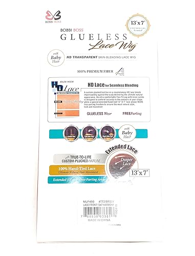 Miniatura 3 de Bobbi Boss Pelucas de encaje frontal extendido de 13 x 7 pulgadas, mezcla de piel, peluca de encaje MLF450 Harmony (NT4/YEW)