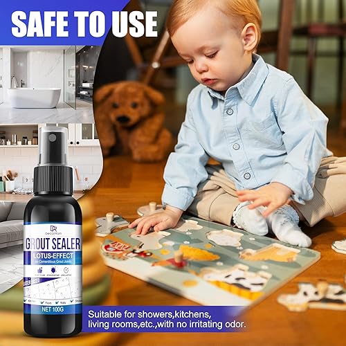 Miniatura 5 de Sellador de lechada, sellador de azulejos impermeable para baldosas de ducha, piso, cocina, aplicación de pulverización y expresión 2 en 1, sellador