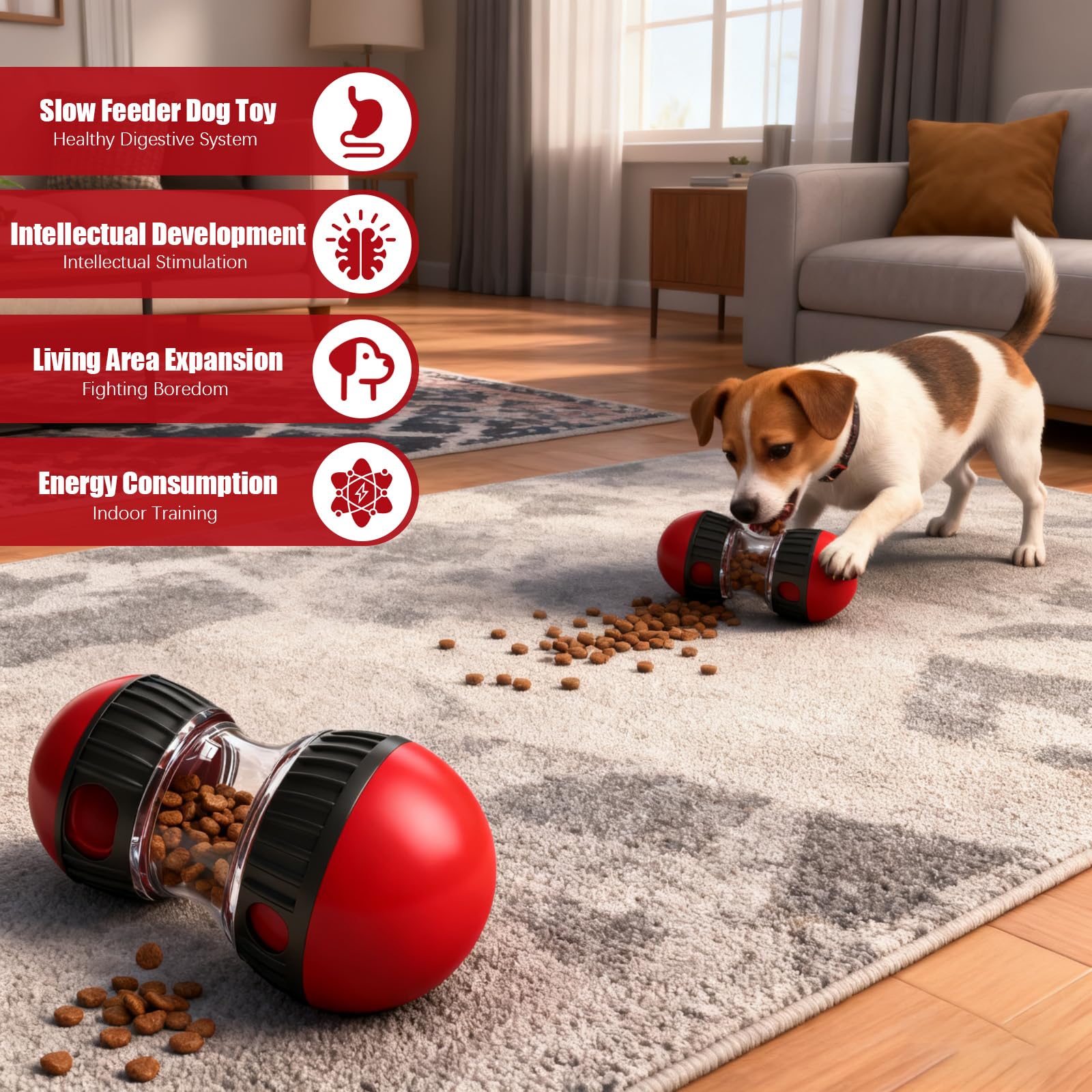Giochi Interattivi per Cani, Giocattolo Intelligenza Cani, Interattivo Mangiatoia Lenta Che Migliora Digestione, Divertente Gioco di Occupazione per Perde Gatto Cane Distribuisce Cibo