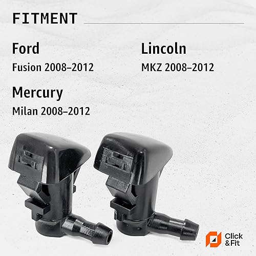 Miniatura 10 de 2 boquillas de pulverización para limpiaparabrisas delantero, kit de repuesto para Ford Fusion 2008-2012, Lincoln MKZ 2008-2012, Mercury Milan