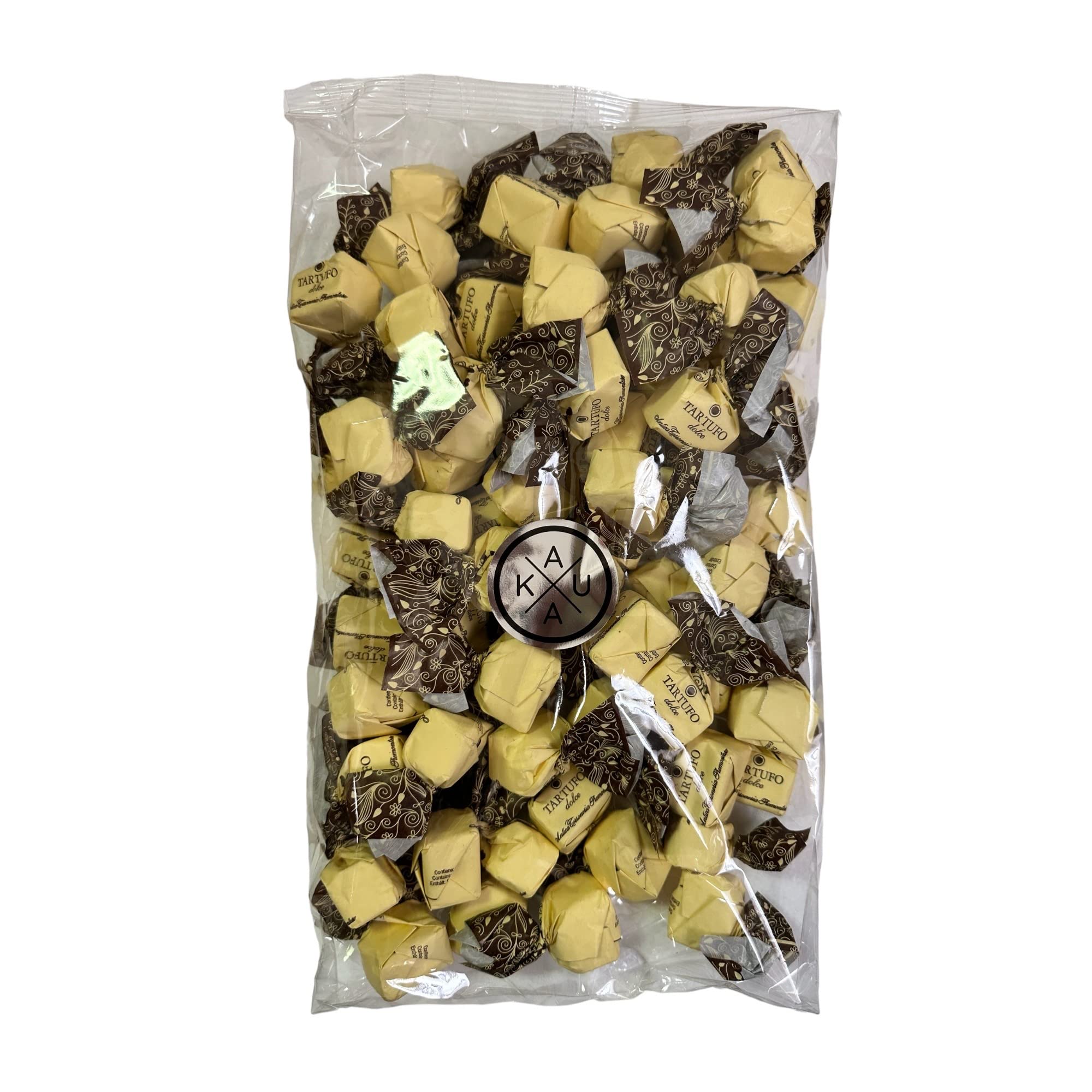 Tartufi dolci neri, Schokoladentrüffel dunkle Schokolade von Antica Torroneria Piemontese, Trüffel-Pralinen aus Italien Schokoladentrüffel mit Haselnüssen, lose, 1 kg KAUKAU Edition,