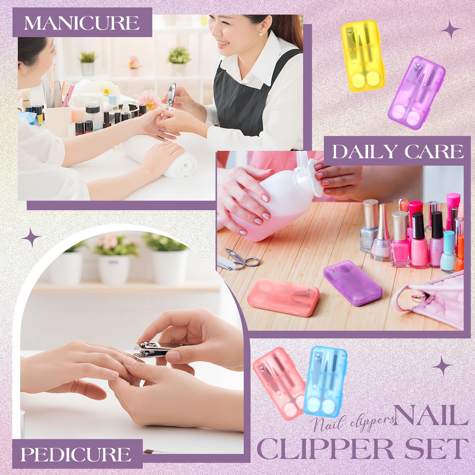 50-Piece 4-in-1 Nail Clipper Manicure Sets with Cases