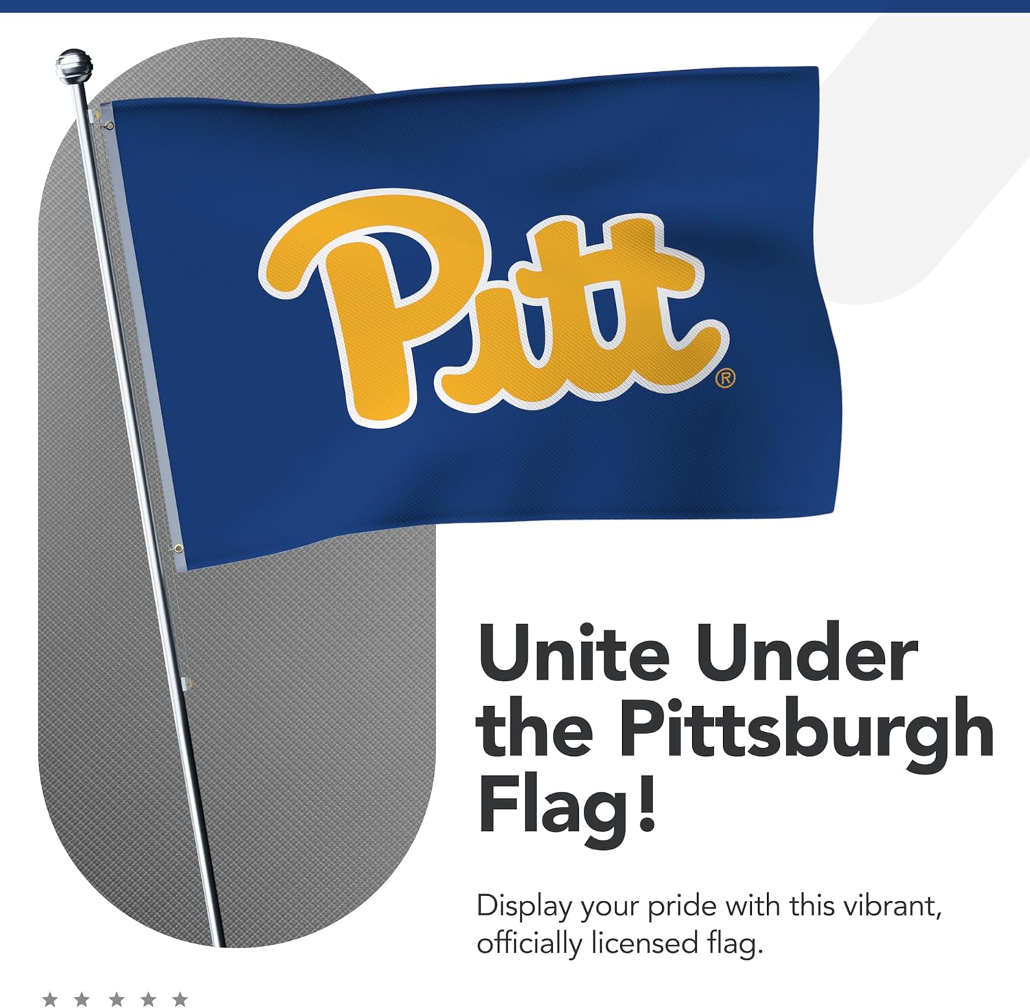 Pittsburgh Panthers College Sports Printed Flag - NCAA Licensed - Nylon - School Banner (Navy Blue) (2' x 3')