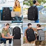 Travel Laptop Backpack, 17.3 Inch Extra Large Laptop Backpack with USB Charging Port 45L Travel Backpack for Men Women Water Resistant Computer Backpack for College School Work Business, Blcak