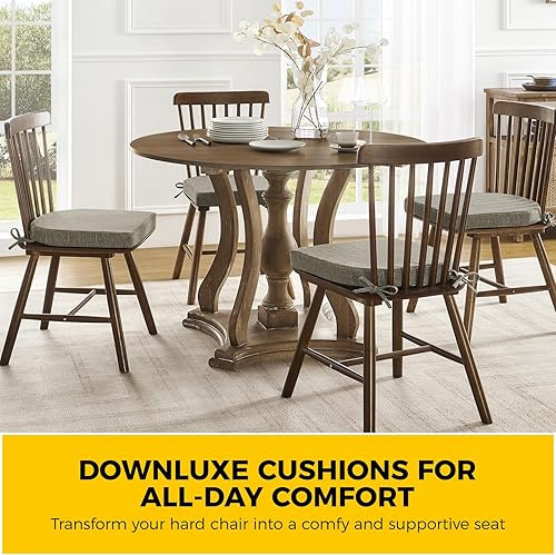 Miniatura 7 de downluxe Cojines para sillas de interior para sillas de comedor, almohadillas de espuma viscoelástica texturizadas suaves y cómodas para sillas de