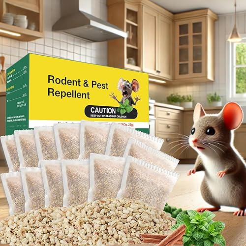 Bolsas repelentes de ratones para control de plagas, seguras para mascotas y humanos, disuasorio natural de roedores para ratones, ratas, arañas,