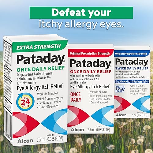 Miniatura 8 de Pataday Once Daily Relief - Gotas para los ojos Alcon, para alivio de la alergia ocular y picazón, 0.1 fl oz (paquete de 2)