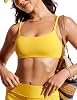 CRZ YOGA Womens Bikini Top A-C Adjustable Spaghetti Straps Bathing Suit Scoop Neck Padded Swimsuit Bra