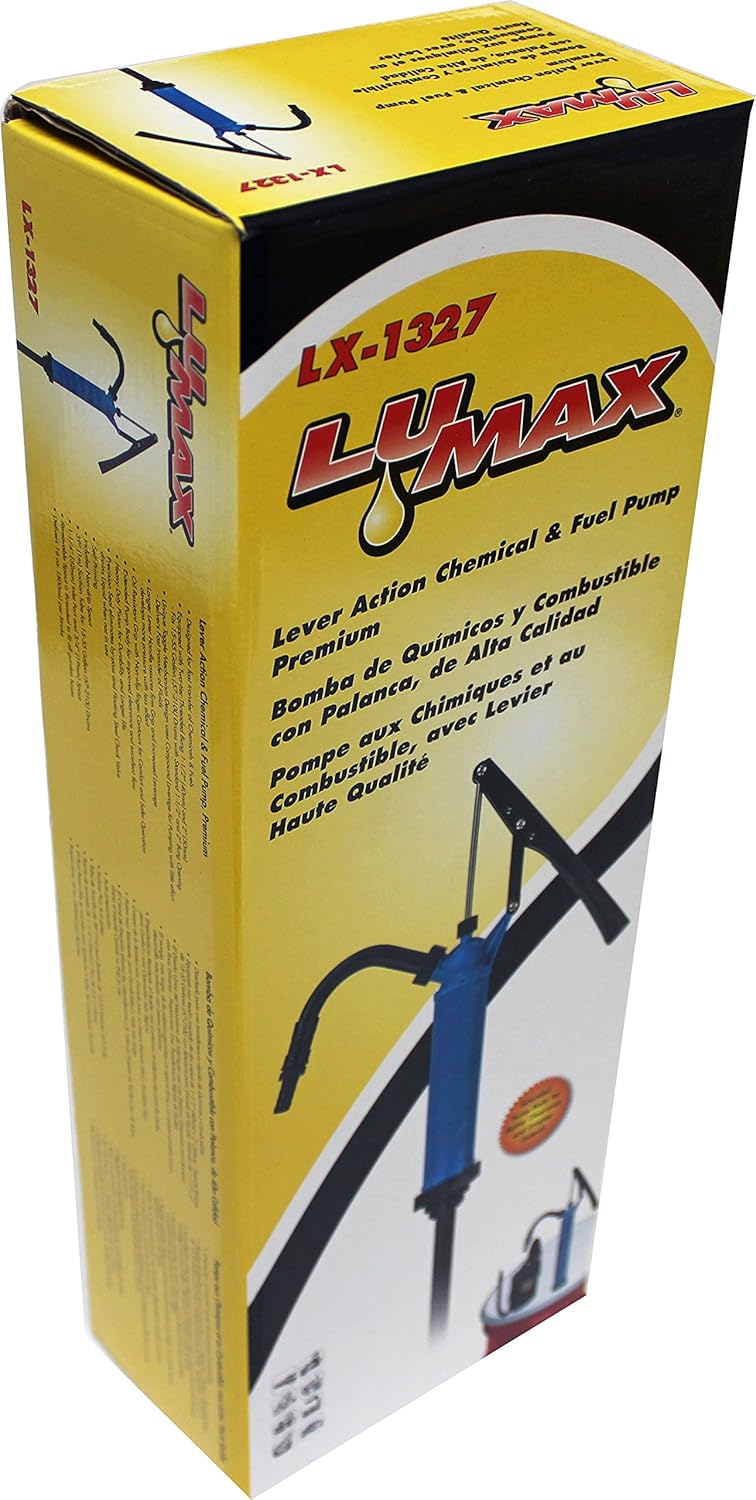 LUMAX LX-1327 Premium Lever Action Chemical Pump, Designed for Fast Transfer of Acidic Solutions, Chemicals, Fuels, Fuel Oils and Water-Based Media, Ideal for DEF/Urea/AdBlue