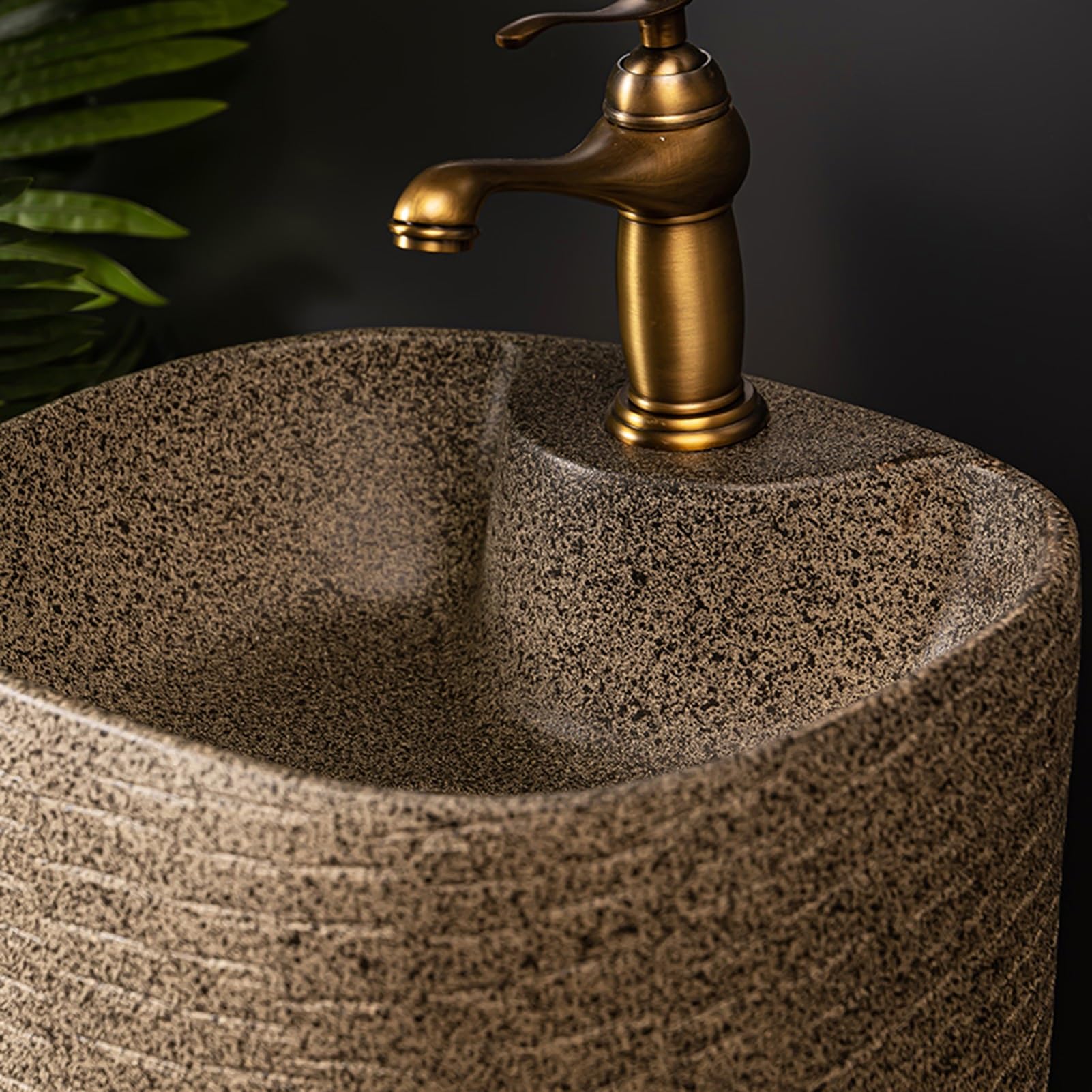 Lavabo Pedestal independiente de cerámica para baño, sobre encimera de suelo