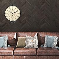 Vista 6 de Wallercity Papel tapiz de madera marrón para despegar y pegar, papel tapiz moderno de espiga marrón para pared de dormitorio, autoadhesivo, papel