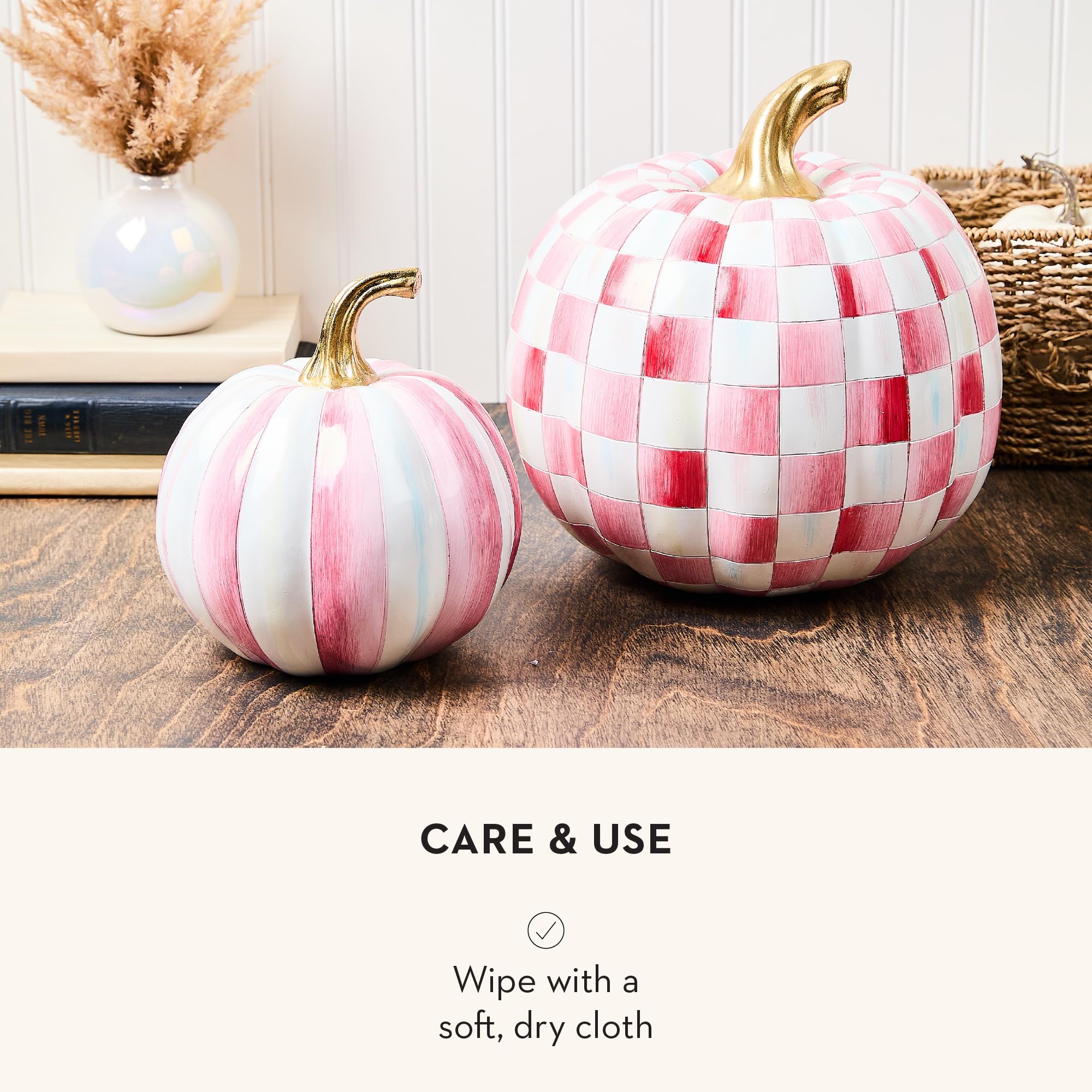 Amazon.com: MACKENZIE-CHILDS Set of 2 Pumpkins, Resin Halloween