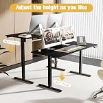 ERGOMAKER 63x27,5pouces(160x70cm) Bureau électrique debout Hauteur réglable, bureau électrique debout Bureau d'ordinateur Bureau ergonomique de siège avec poste de travail informatique, noir