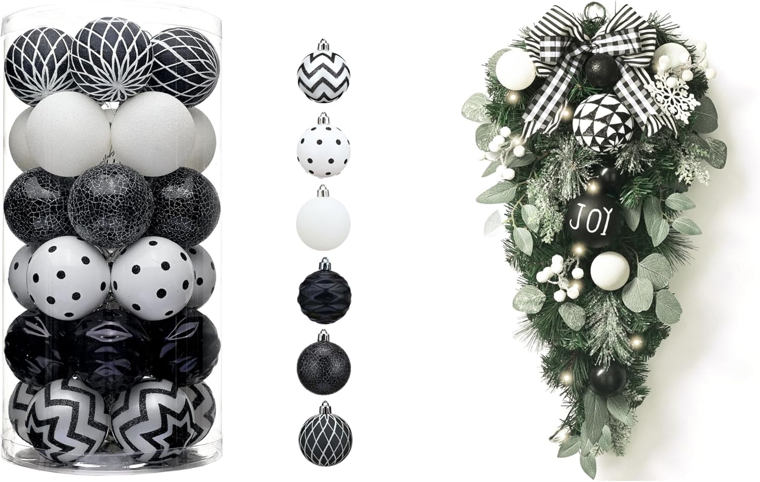 Valery Madelyn 2 Pcs Christmas Decor Value Pack Bundle for Outdoor Indoor Home Fireplace Mantel Front Door Decorations