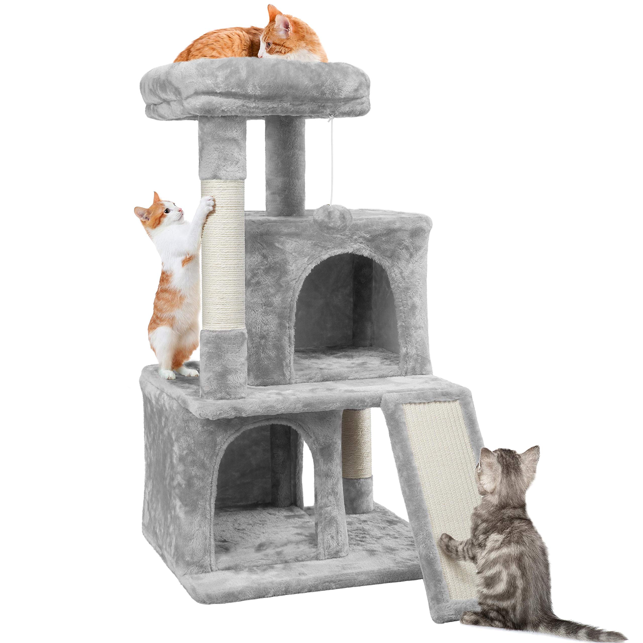 Yaheetech Cat Tree for Indoor Cats, 36in Cat Tower Cat Condo with Extra Large Perch, Scratching Posts, Scratching Board, Dangling Ball, Cat Play Tower for Cats and Kittens