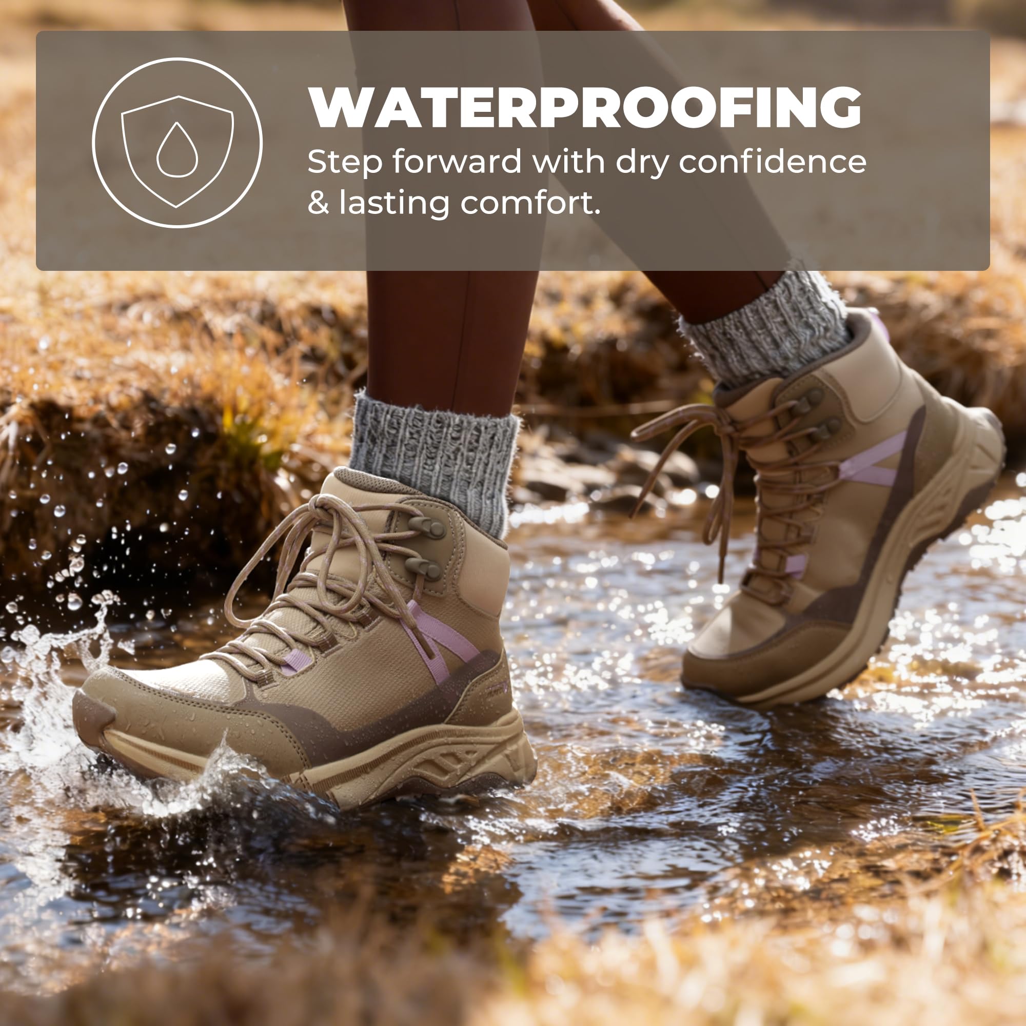 NORTIV 8 Trekking-& Wanderhalbschuhe für Damen | kontrastierenden Farbkombinationen Atmungsaktive Bequeme Rutschfestigkeit Damenstiefel Wanderstiefel für langen Wanderungen