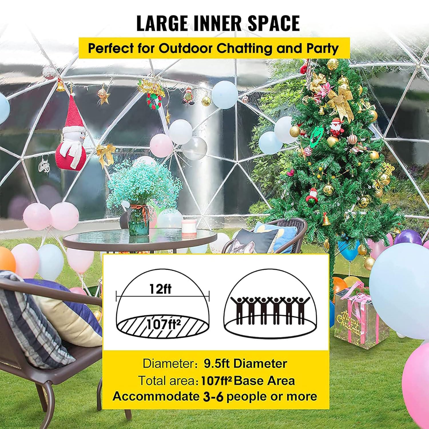 Tente à Bulles Transparente Pop-up - 200x100x73 Cm, Portable, Résistante Aux Intempéries - Parfaite Pour Camping, Plage Ou Jardin