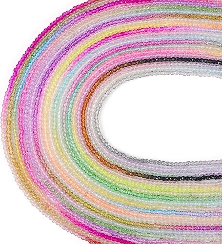 Vista 11 de Cheriswelry Cuentas de vidrio facetado degradado de 0.118 pulgadas, 10 colores, cuentas redondas sueltas de cristal transparente para manualidades