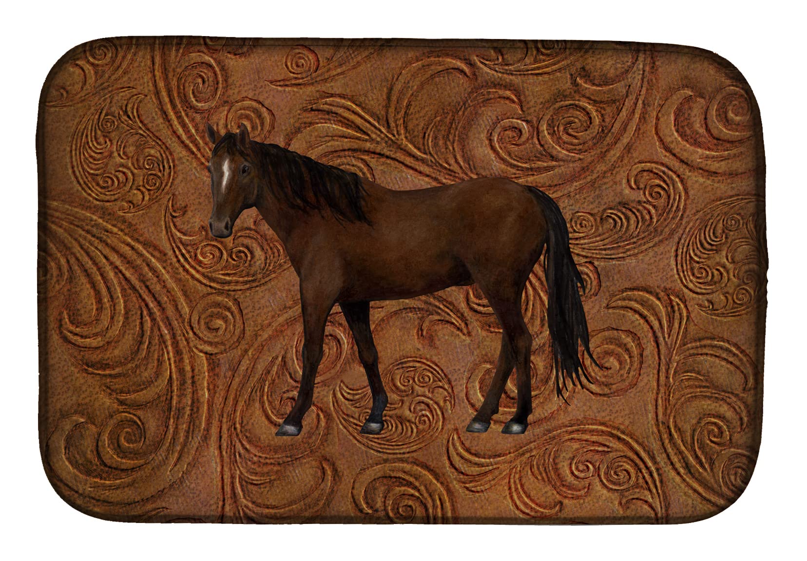 Alfombrilla para secar platos de caballo de 35,56 x 53,3 cm Caroline's Treasures SB3066DDM