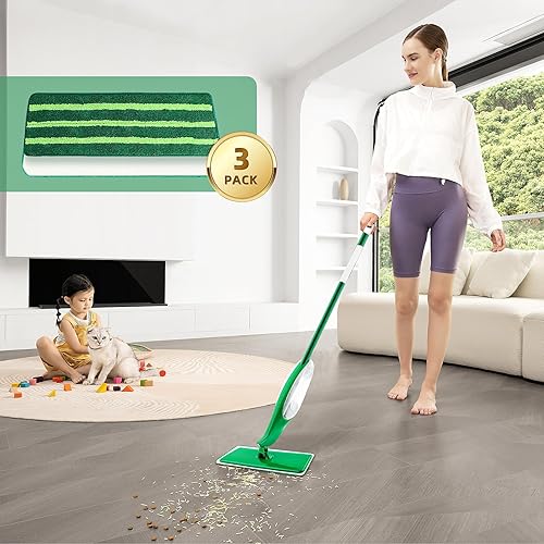 Miniatura 10 de Paquete de 6 cabezales de repuesto para trapeador Libman Freedom, repuestos de repuesto de fregona de microfibra reutilizables, almohadillas de