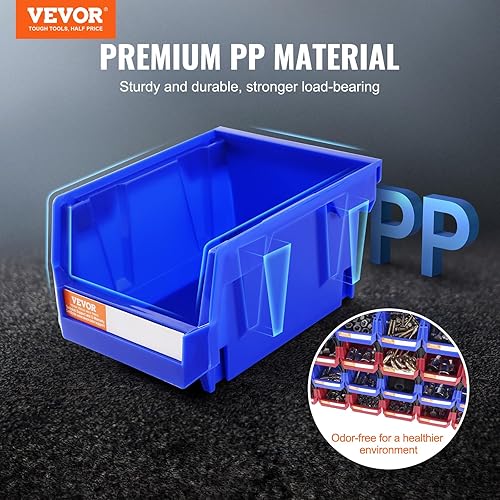 Miniatura 2 de VEVOR Contenedores apilables de plástico para almacenamiento, paquete de 24 unidades (5 x 4 x 3 pulgadas), contenedores apilables para