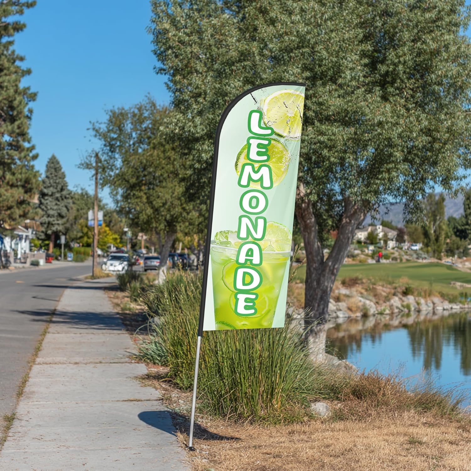 Lemonade Feather Flag for Business Advertising 6 FT Swooper Flag for Storefronts Retailers Shops Food Trucks Events and Fairs (Flagpole Not Included) - Image 7