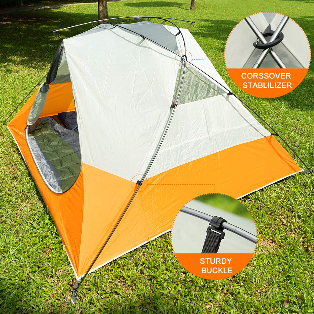 Forceatt Tenda Campeggio, Tenda per 2 Persone, Tenda Ultraleggera per 3-4 Stagioni, Impermeabile e Antivento, Facile da Installare, Adatta a Sport all'Aria Aperta Come Turismo, Campeggio, Trekking