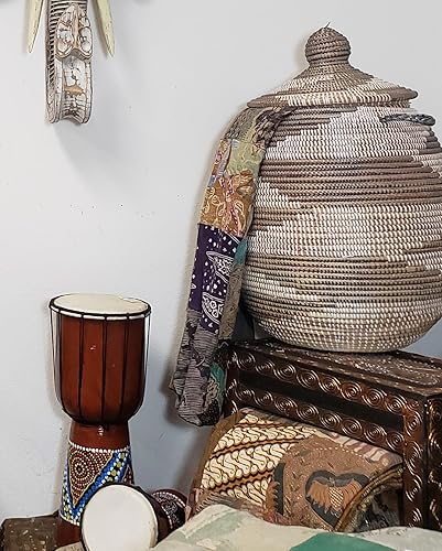 Miniatura 7 de Djembe - Tambor pintado a mano con lunares multicolor con patrones aleatorios únicos, bongo inspirado en africano, impresionante idea de regalo.