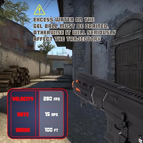 Miniatura 2 de EMERBU EMERBU Pro Splat Gel Orby Blaster PDX actualizado por EMERBU - Cuerpo de metal y nailon - Alta potencia de 11.1 V - Juego de engranajes de