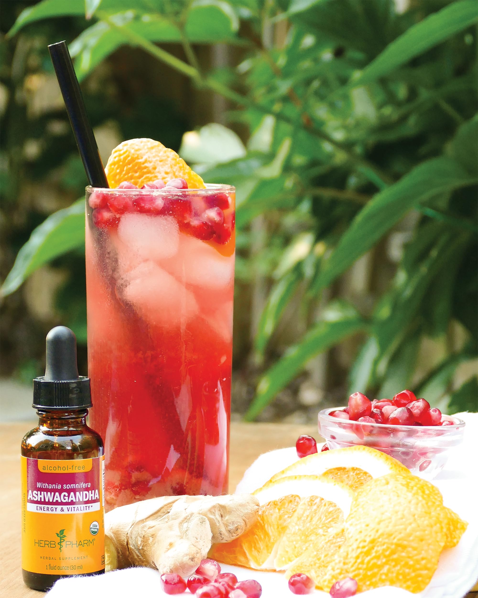 Herb Pharm Certified Organic Ashwagandha Extract Drops for Traditional Support for Energy and Vitality, Alcohol-Free Glycerite, 2 Oz