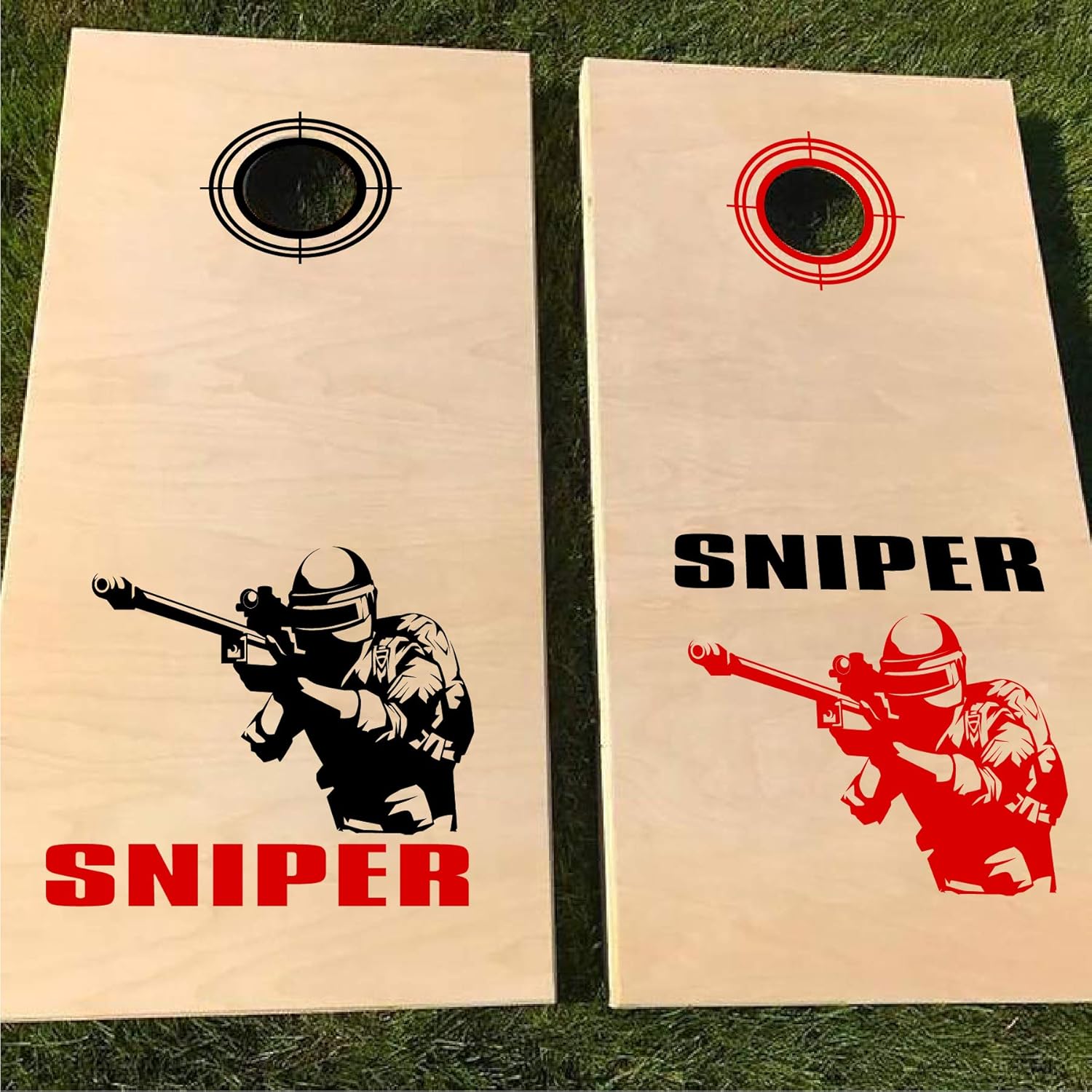 Cornhole Vinyl Decals Gamer Warrior Sniper Pub - Custom Stickers Skin Cornhole Outdoor Game for Kids Adults Cornhole Board Game Set1