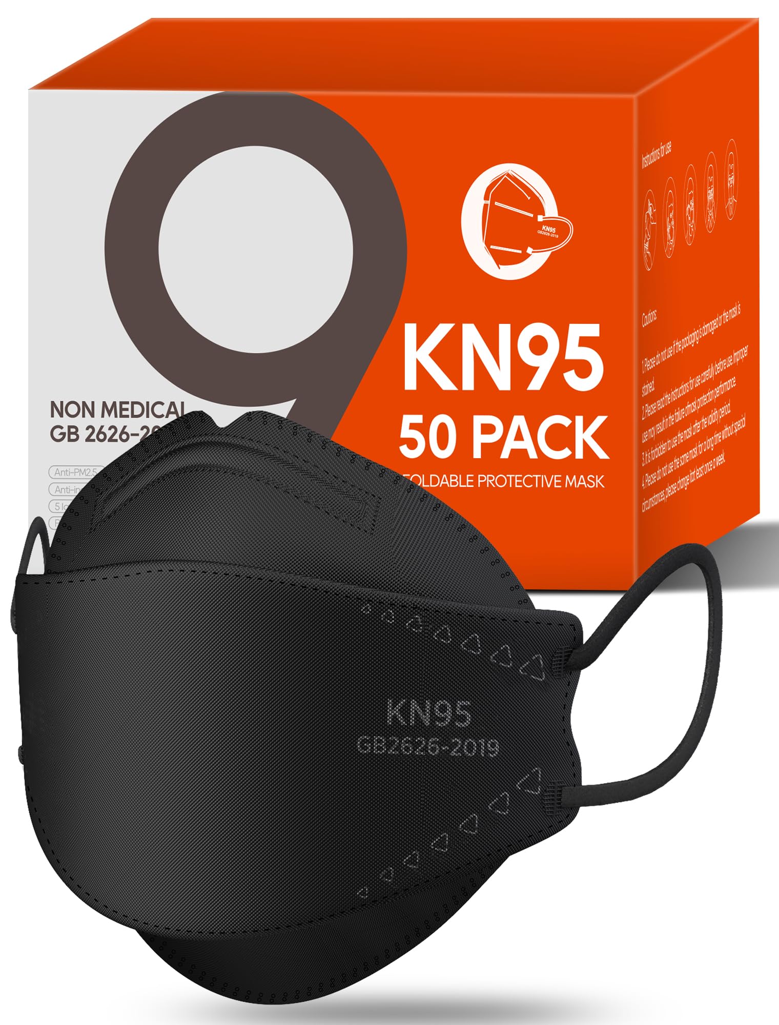 FOXFUN KN95 50 Pack Black