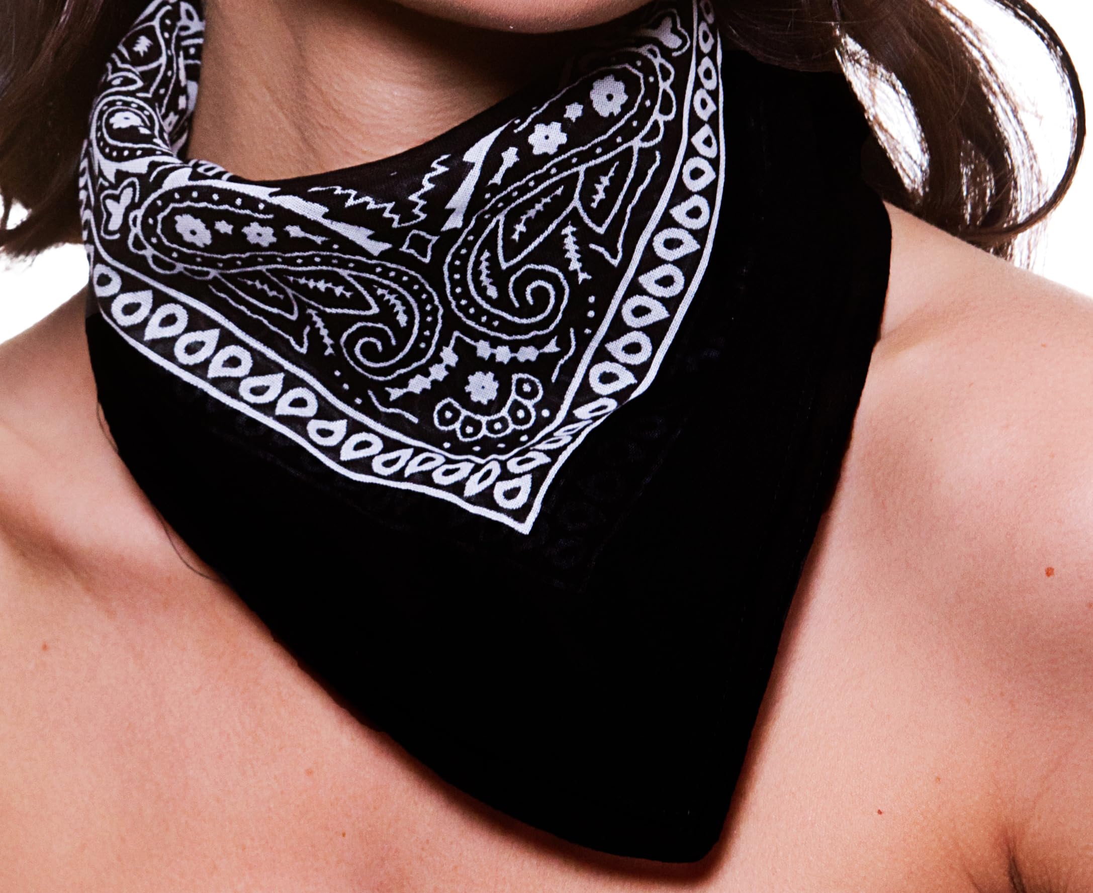 Wicked Costumes Adult Black Cowboy Bandana - Fancy Dress Accessory - BANDANA ONLY