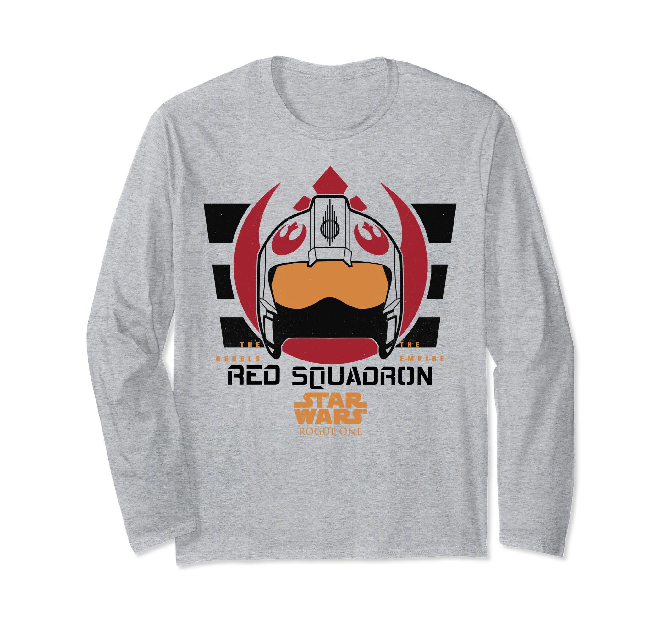 Star Wars Rogue One Red Squadron Logo Long Sleeve T-Shirt, Grey