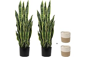 Artificial Snake Plant 37"H x 9"W x 9"D, Plants with Pots
