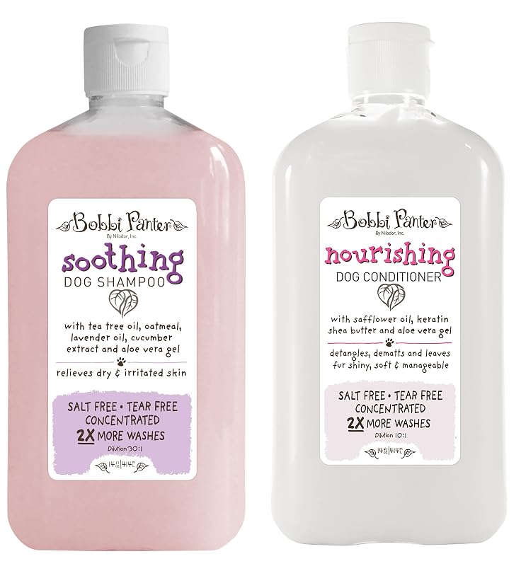 Shampoo e Condicionador para Cães Bobbi Panter com Aloe Vera, Óleos e Proteínas – 828 mL
