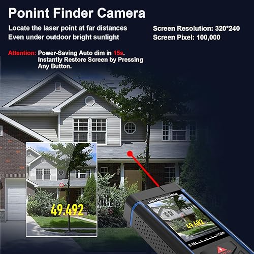 Miniatura 2 de 328ft Laser Measure with 6X Camera, 2mm Accuracy, Electronic Level, Real-Time Angle, Outdoor & Indoor Laser Distance Meter for Area, Volume, and