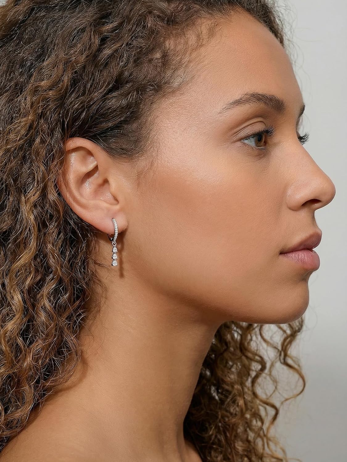 Sterling Silver Dangle Earrings for Women Cubic Zirconia 925 Silver Drop Earrings Dangling Earrings Small Formal Dangly Huggie Hoops - Image 5