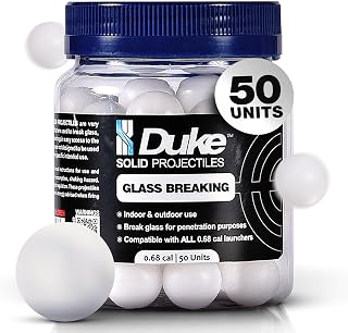 Duke Kinetic 68 Caliber Hard Plastic Projectiles - Non-Lethal Glass-Breaking Balls for Self-Defense Guns & Training