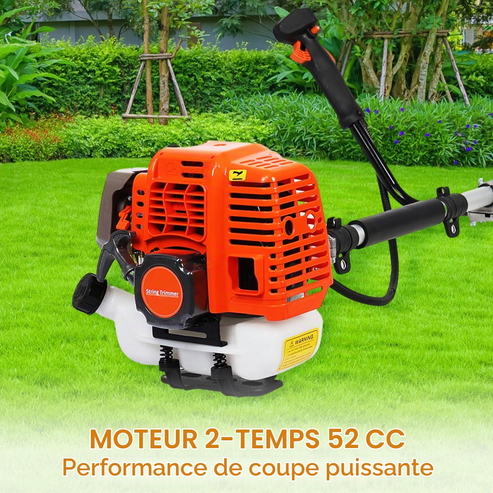 Débroussailleuse Thermique 2 en 1 52 cm³ 3 CV, Coupe Bordure Essence