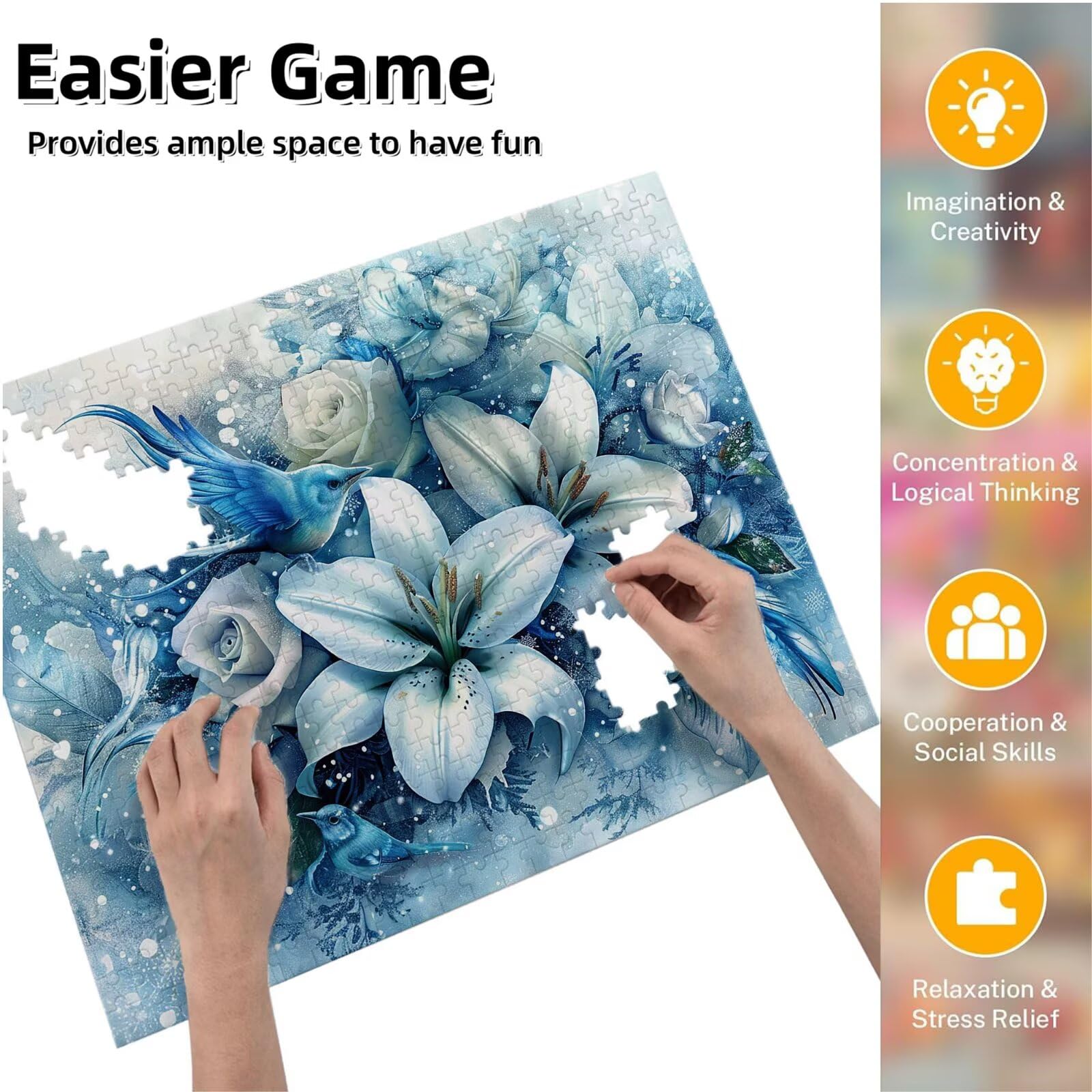 Jigsaw Puzzle, 1000 Pezzi Puzzle Classici, Gigli Puzzle Rilassamento Intelligence, Mpossibile Difficile Puzzles impegnativo per adulti Puzzles per Gioco Familiare, Regalo per Amore Amico Uccello K0F82