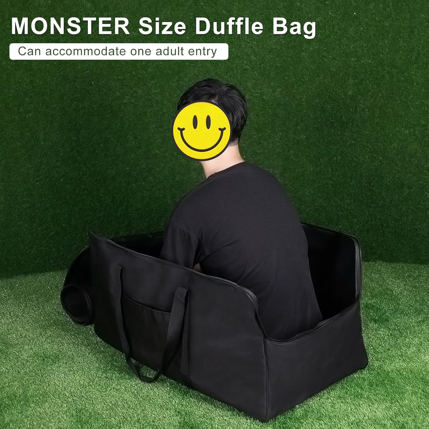 Extra Large Travel Duffle Bag - Heavy Duty Sports Gym Equipment Bag for Traveling & Camping (Black, 32.6-Inch) - Image 2