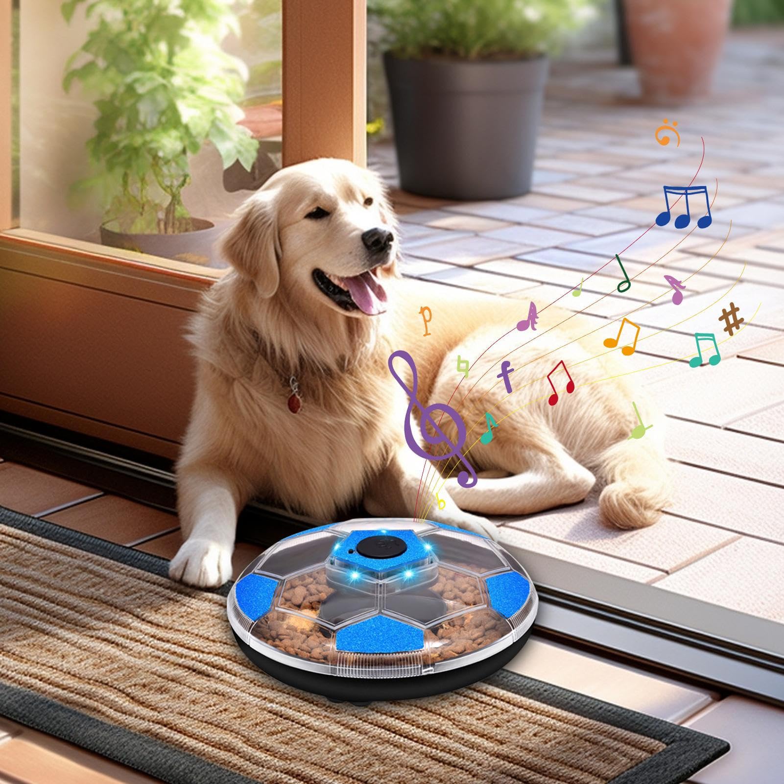Generisch Puzzle per cibo per cani, giocattolo con suono e luce