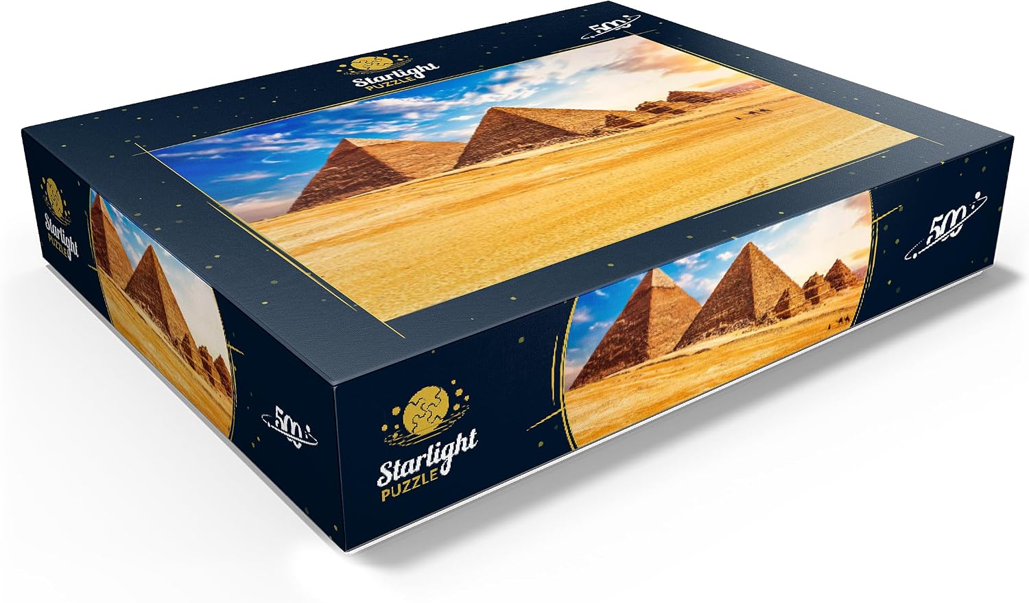 MyPuzzle The Pyramids in The Sunny Giza Desert Egypt - Premium 500 Piece Jigsaw Puzzle for Adults