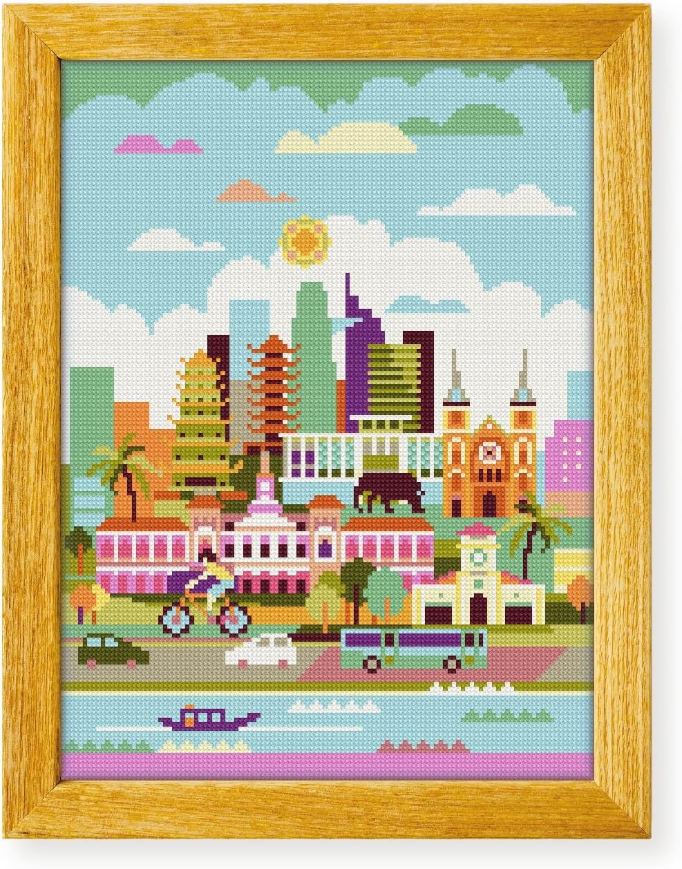 Awesome Pattern Studio Ho Chi Minh City DS675, Diamond Painting Kit, Diamond Art Kits for Adults, Full Drill 5D Diamond Dots Kits. All Items Included.