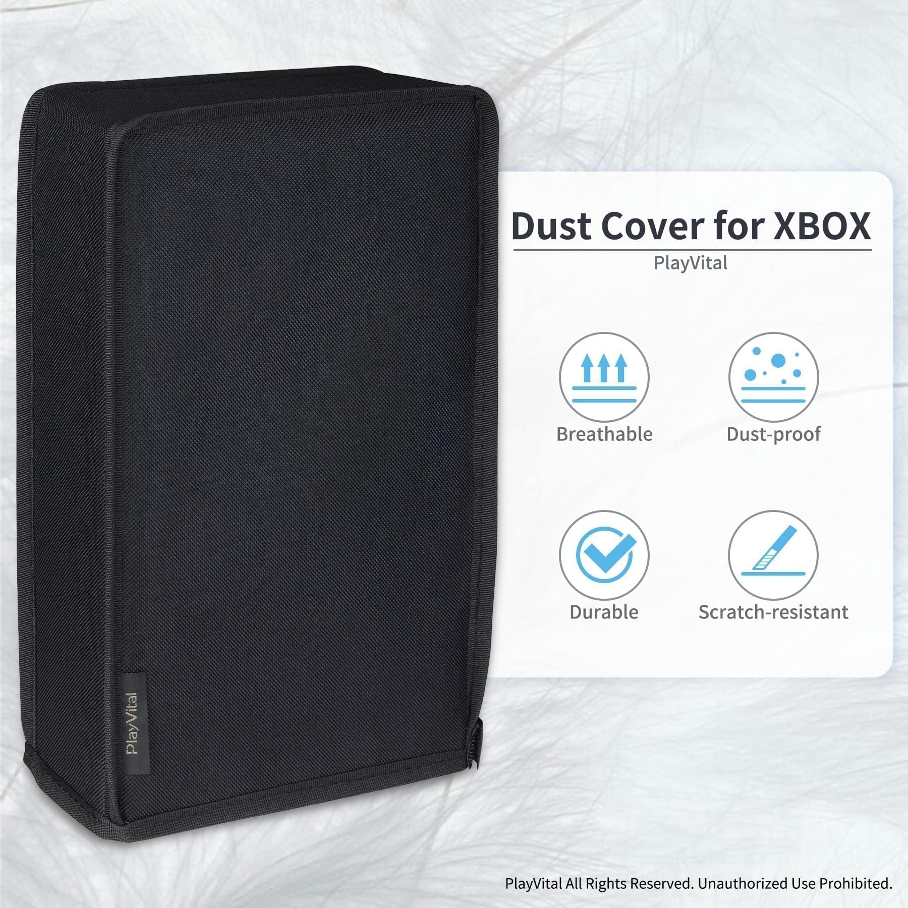 PlayVital Cover Copertura Antipolvere per Xbox Series S Console,Coperchio in Nylon Verticale Protettivo Impermeabile per Xbox Series S Console-Nero