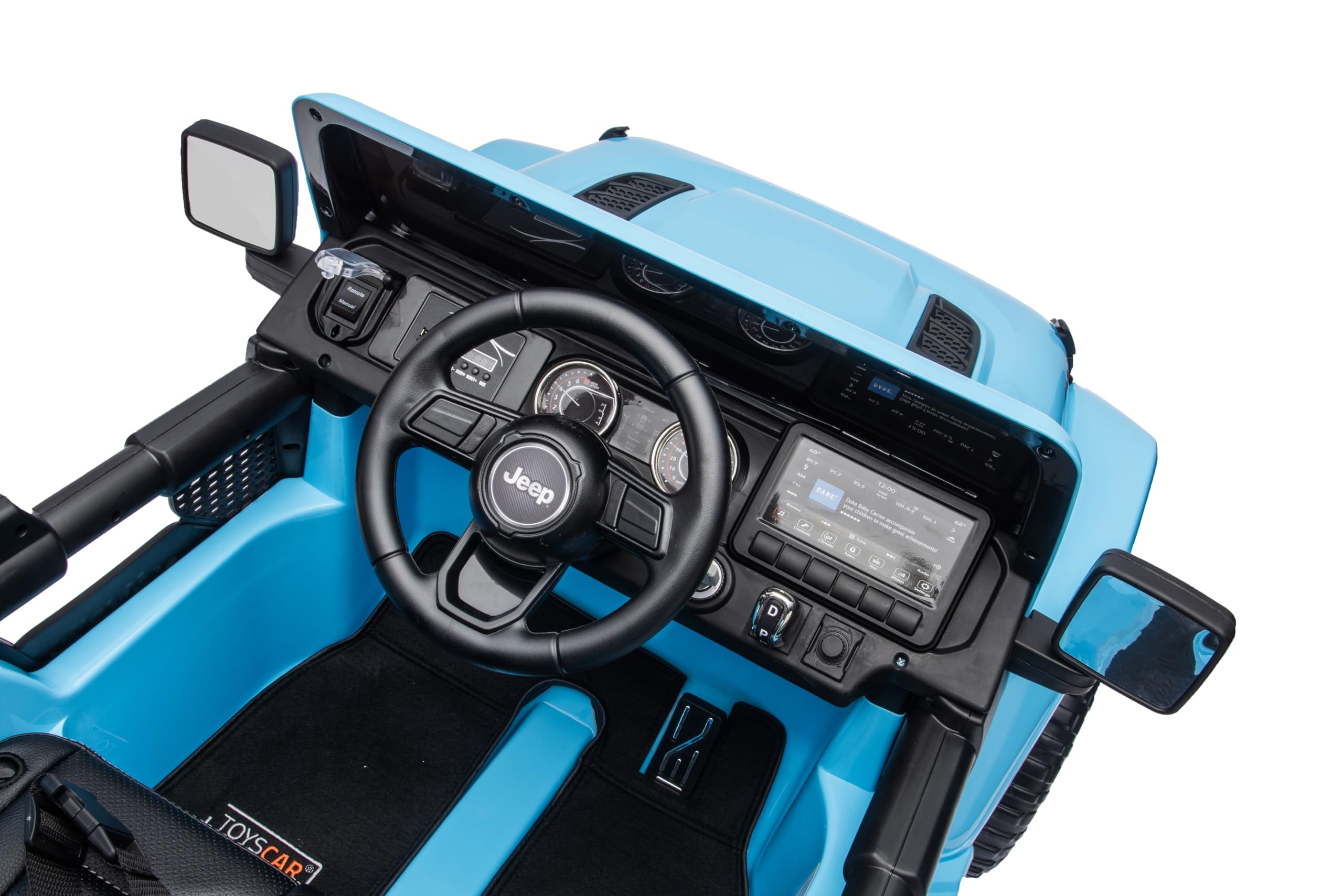 TOYSCAR Macchina Elettrica Per Bambini Jeep Wrangler Rubicon Full Optional CON TAPPETINI Auto Elettrica Per Bambini Telecomandata 2 posti Sedile In Pelle Porte Apribili Doppio Motore Elettrico 12V