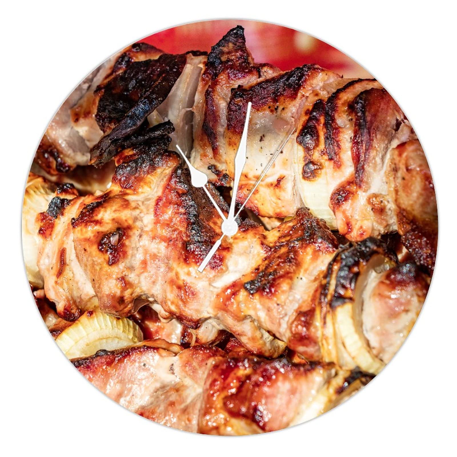Horloge murale Fast Food haut de gamme en bois de 38 cm pour salle a manger